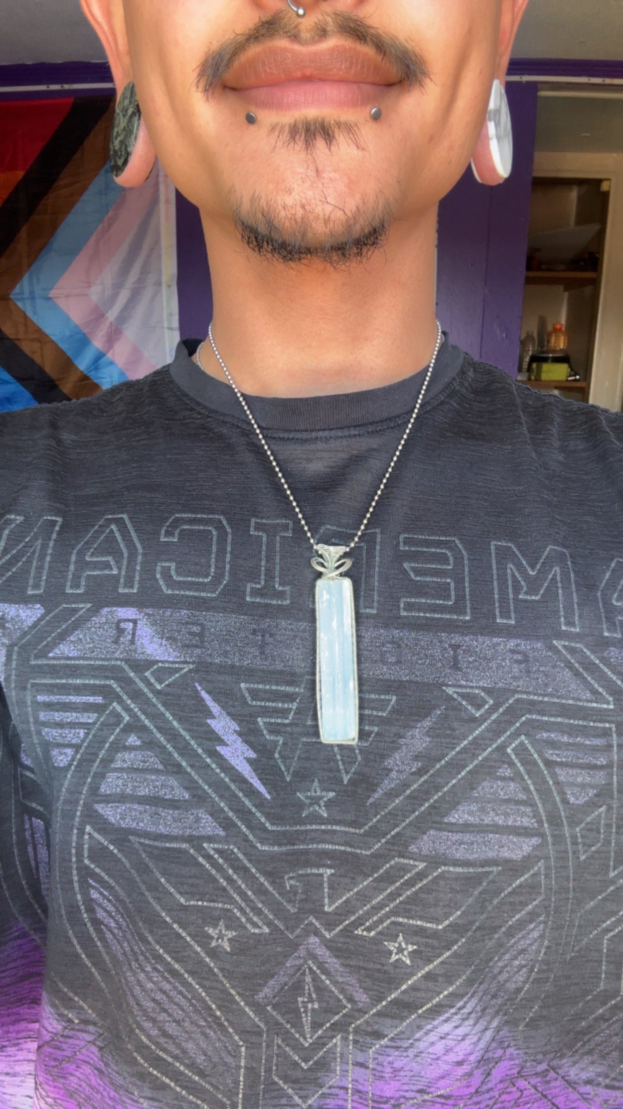 Raw Selenite Stick Pendant