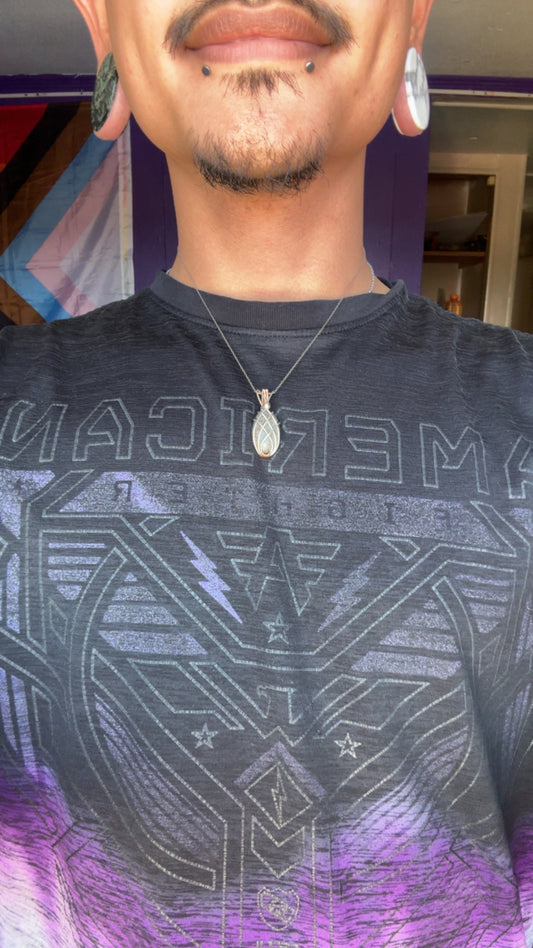 Agatized Fossil Coral Pendant