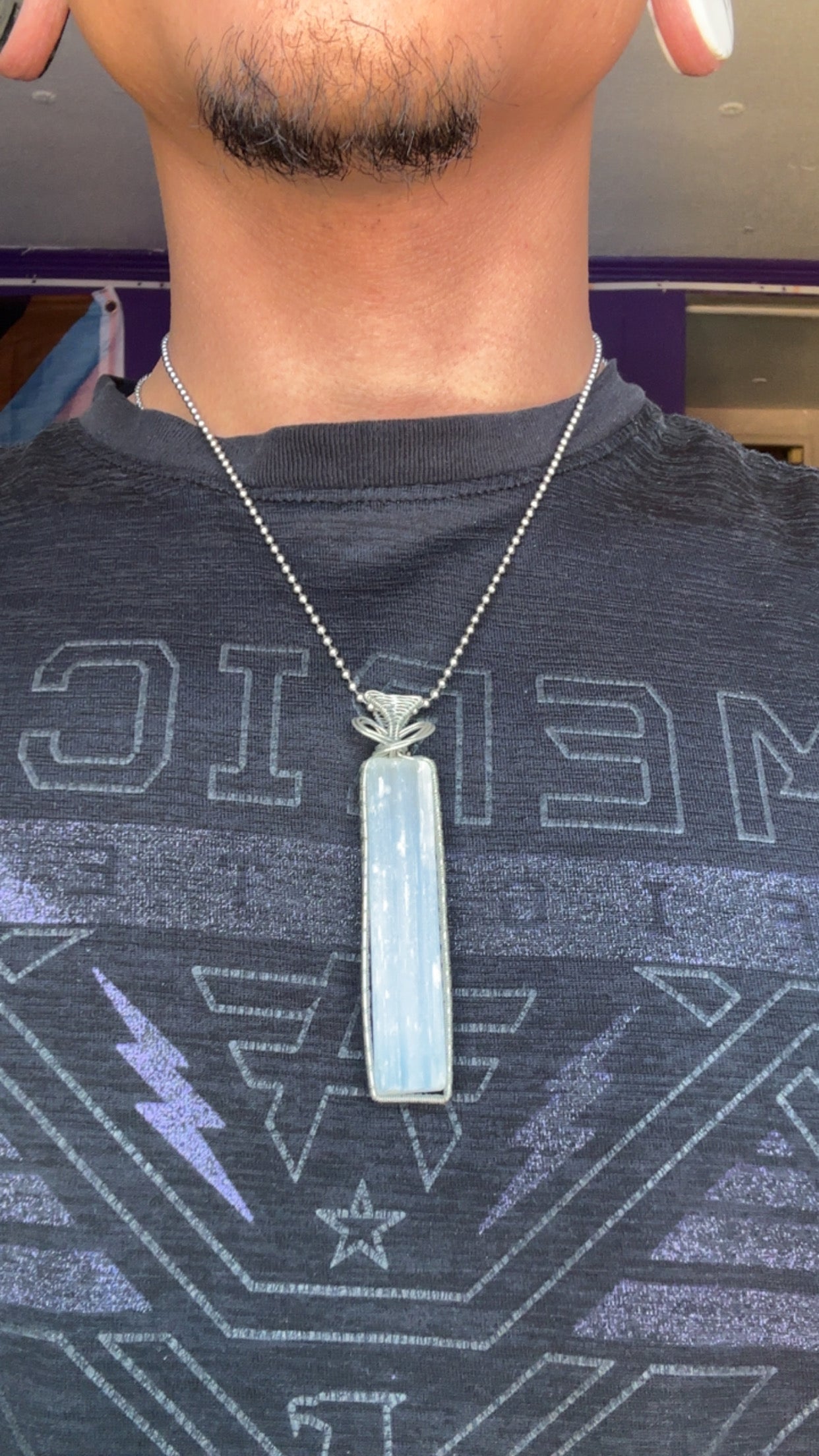 Raw Selenite Stick Pendant