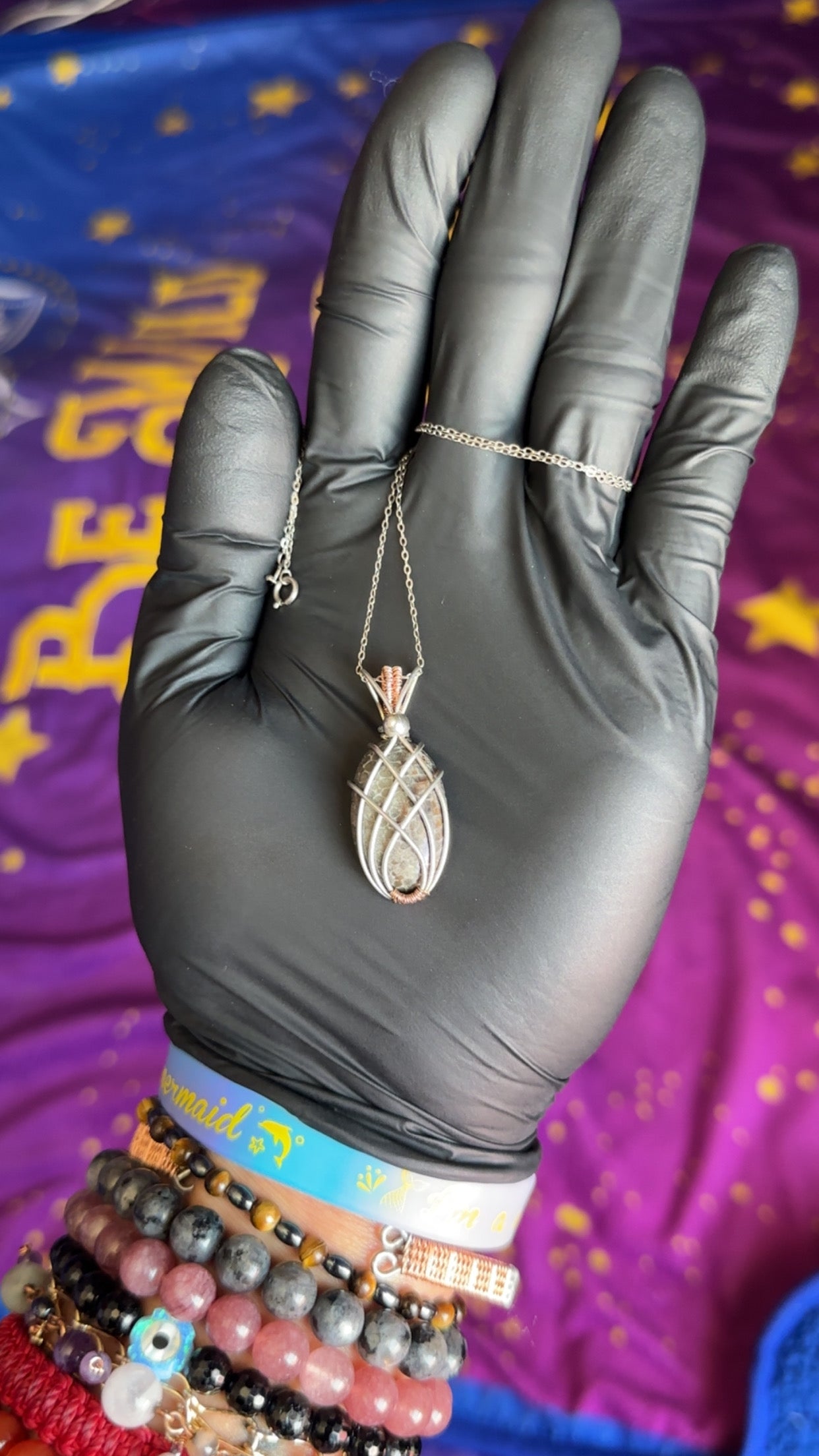 Agatized Fossil Coral Pendant