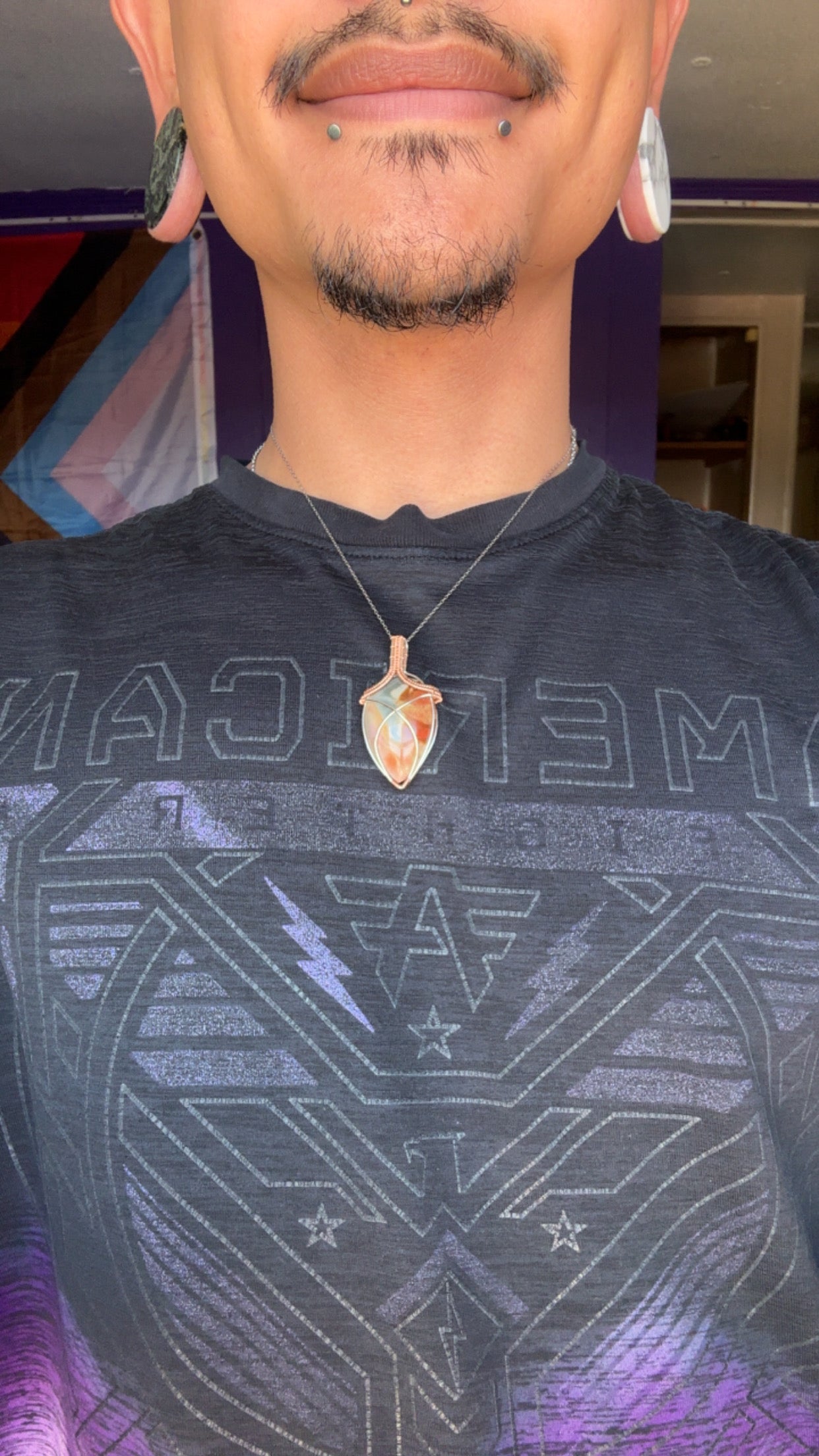 Crazy Lace Agate Pendant